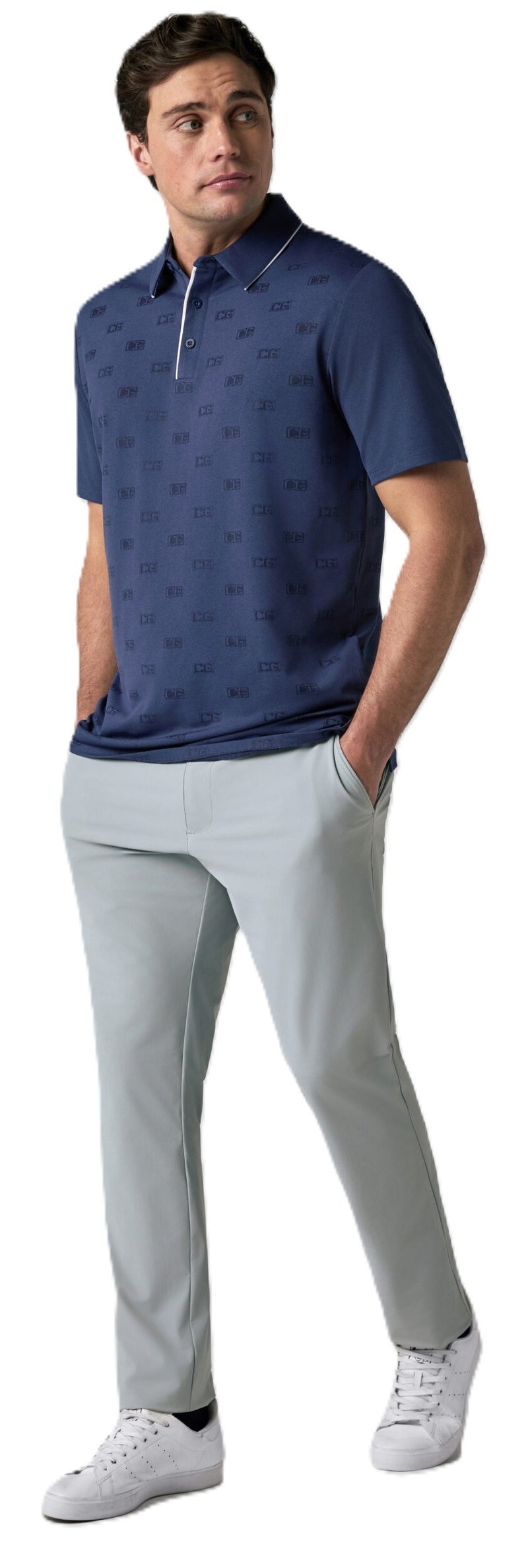 Callaway Mid Century Jacquard polo uomo, medieval blue