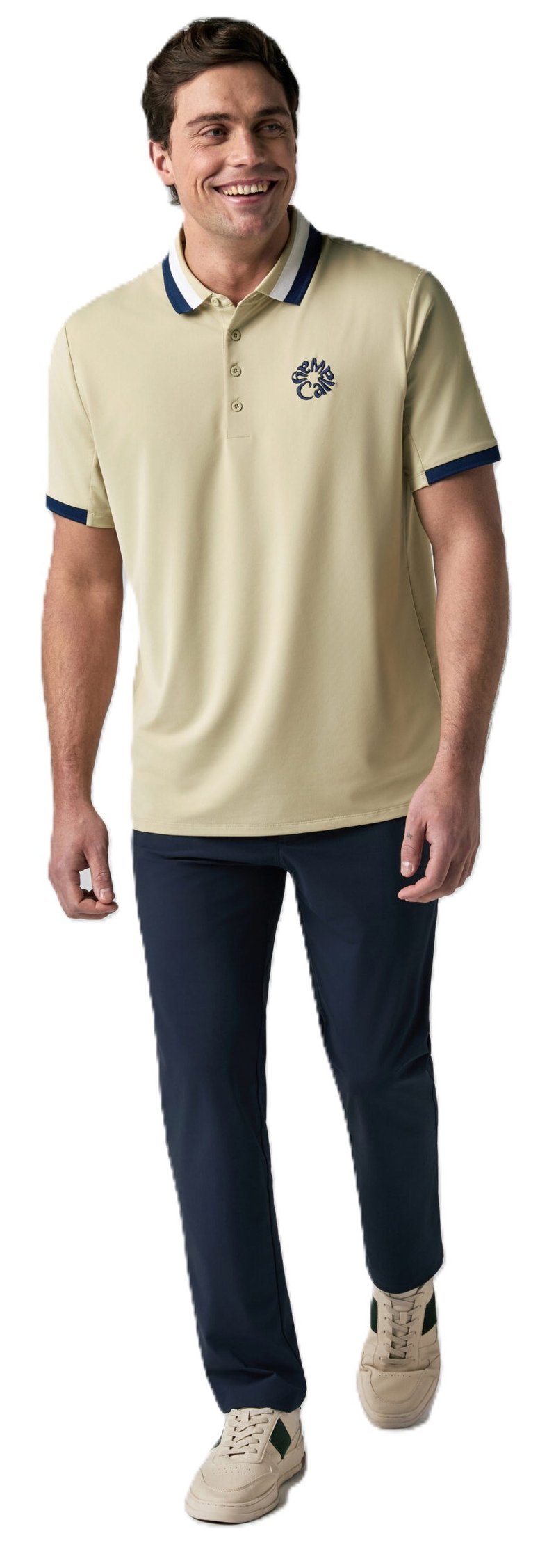 Callaway Mid Century Striped Rib Collar polo da uomo, fields of rye