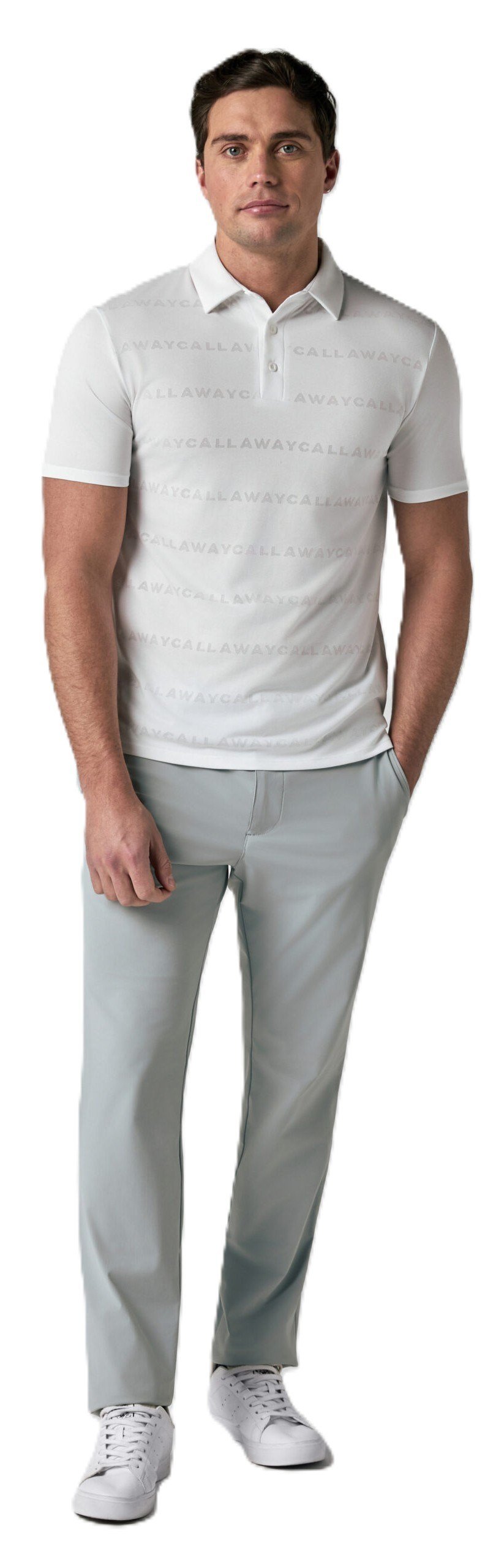 Callaway Mid Century Jacquard polo da uomo, bianco