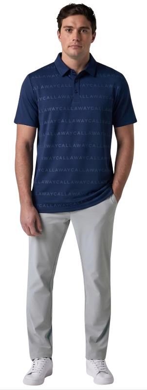 Callaway Mid Century Jacquard polo uomo, medieval blue