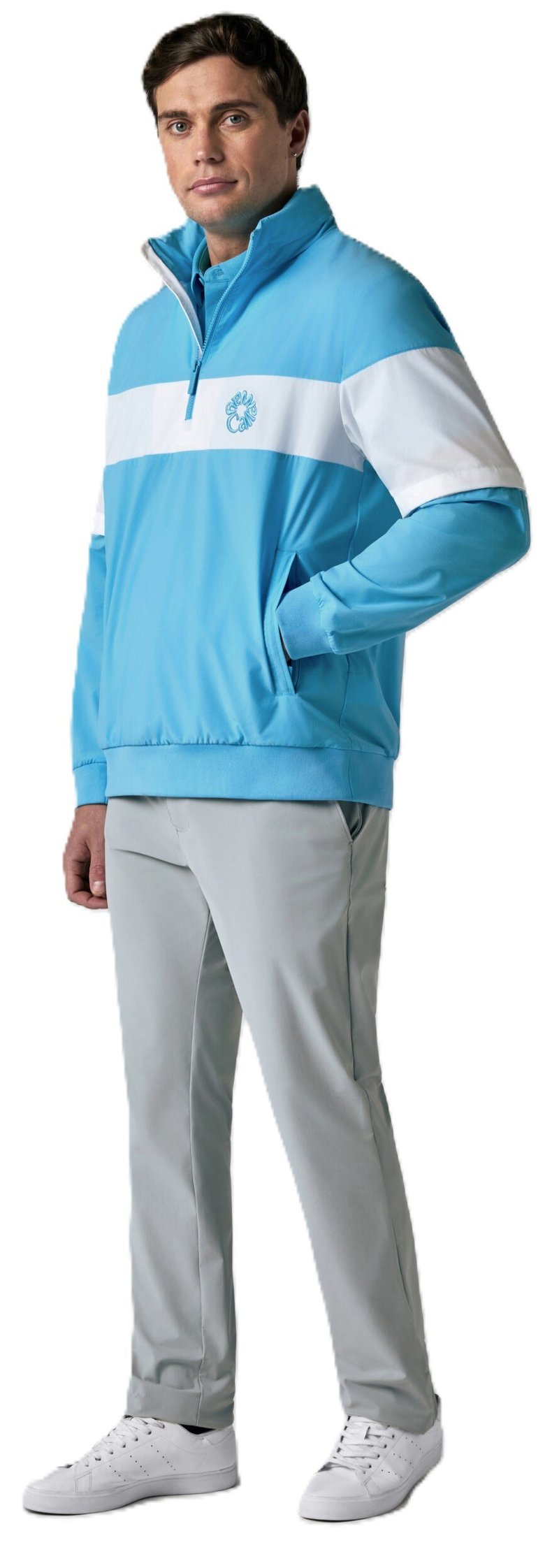 Callaway Modern Traveler Half Zip Convertible giacca da uomo, blue bossom