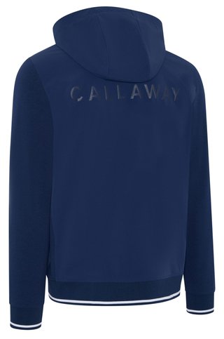 Callaway Mid Century Mixed Media Hooded 1/4 Zip felpa da uomo con cappuccio, medieval blue