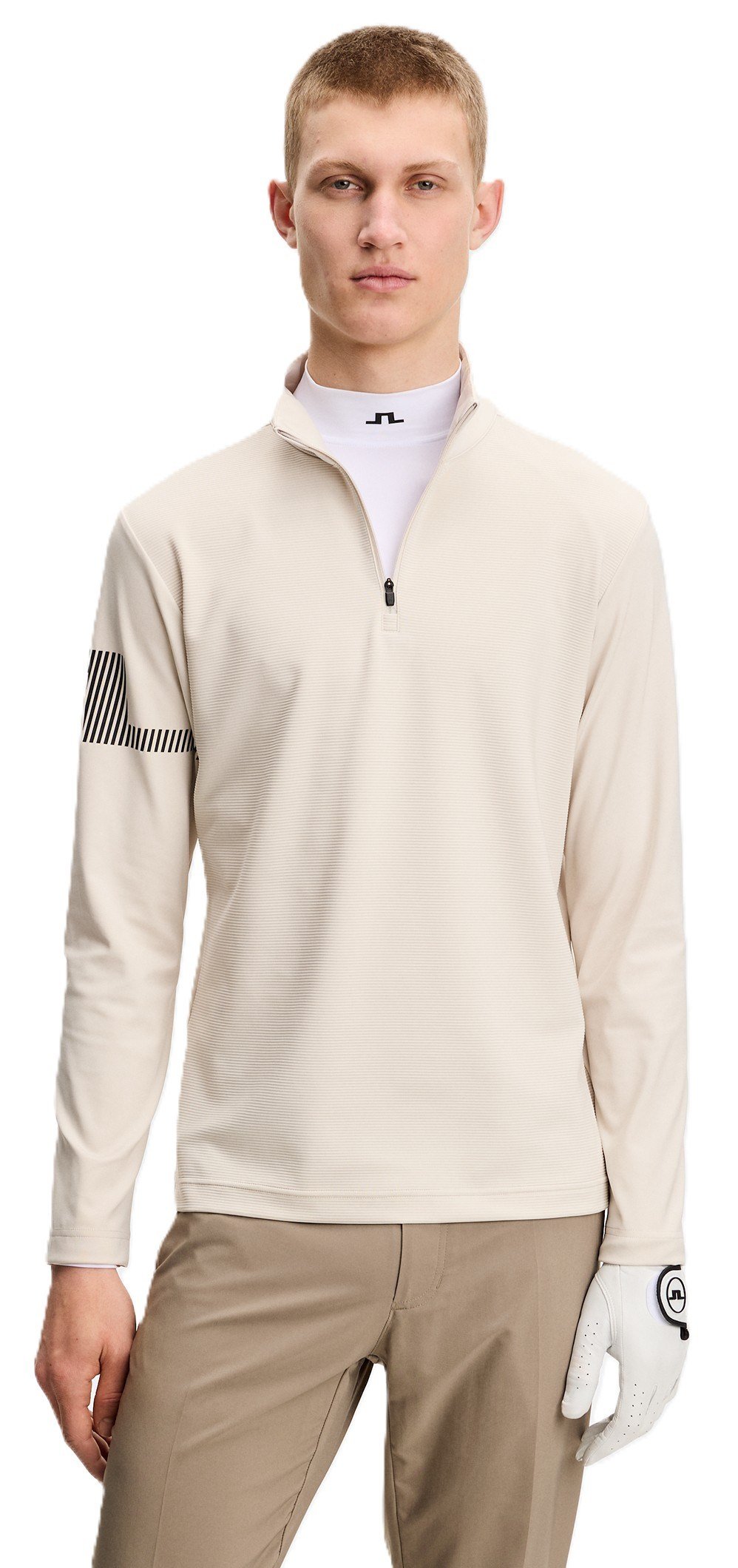 J.Lindeberg Heath Strike Mid Layer felpa uomo, moonbeam