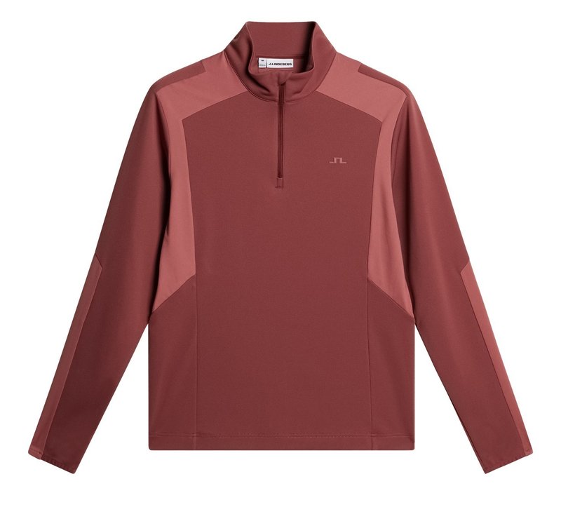J.Lindeberg Lukas Quarter Zip felpa da uomo, apple butter