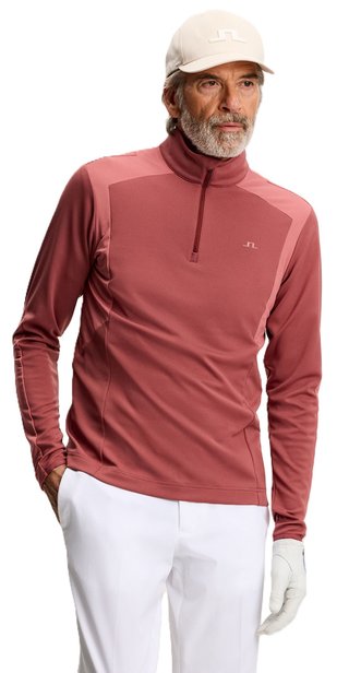 J.Lindeberg Lukas Quarter Zip felpa da uomo, apple butter