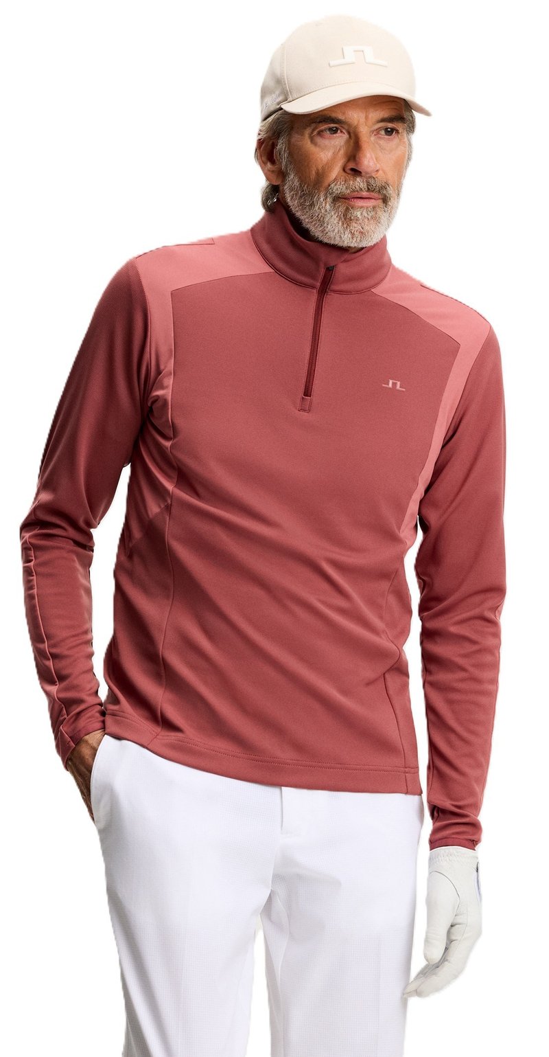 J.Lindeberg Lukas Quarter Zip felpa da uomo, apple butter