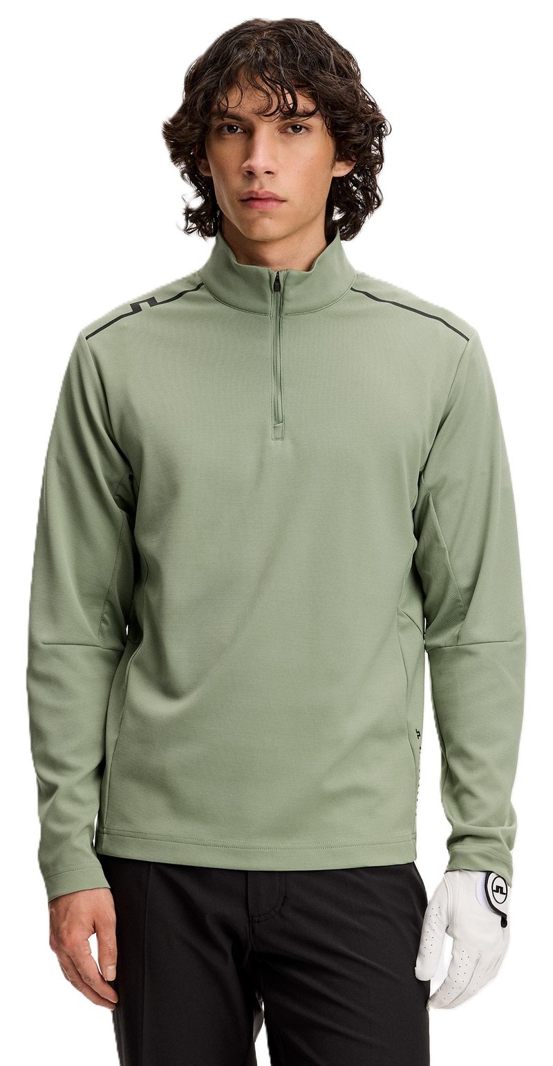 J.Lindeberg Leon Quarter Zip da uomo felpa, hedge green