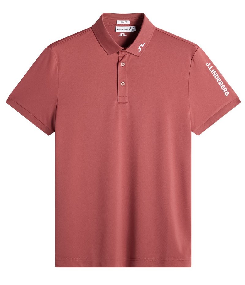 J.Lindeberg Tour Tech Slim Fit polo da uomo, apple butter