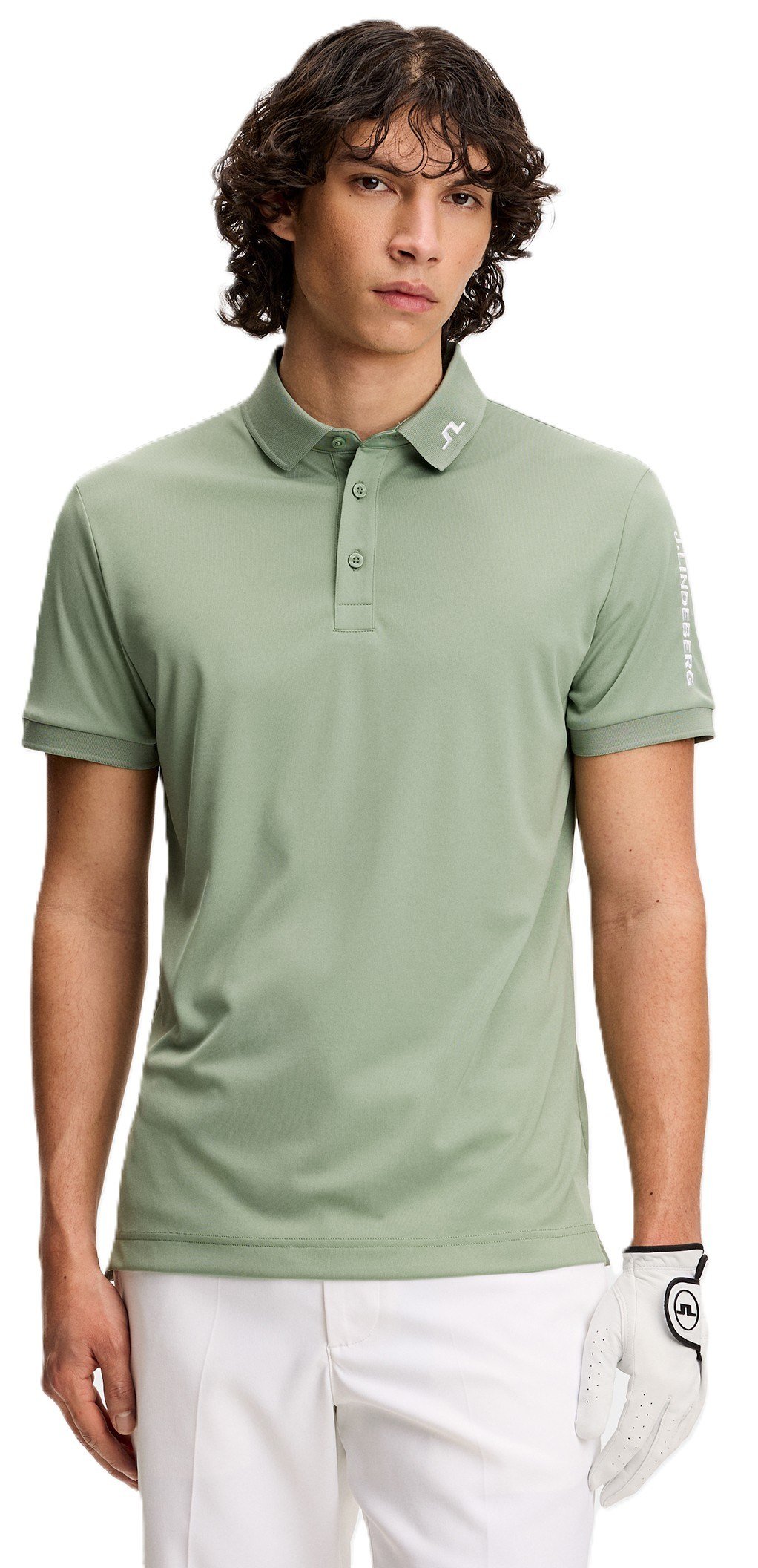 J.Lindeberg Tour Tech Slim Fit polo da uomo, hedge green