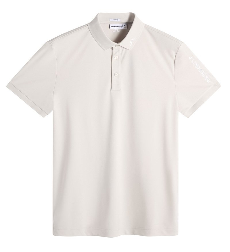 J.Lindeberg Tour Tech Slim Fit polo da uomo, moonbeam