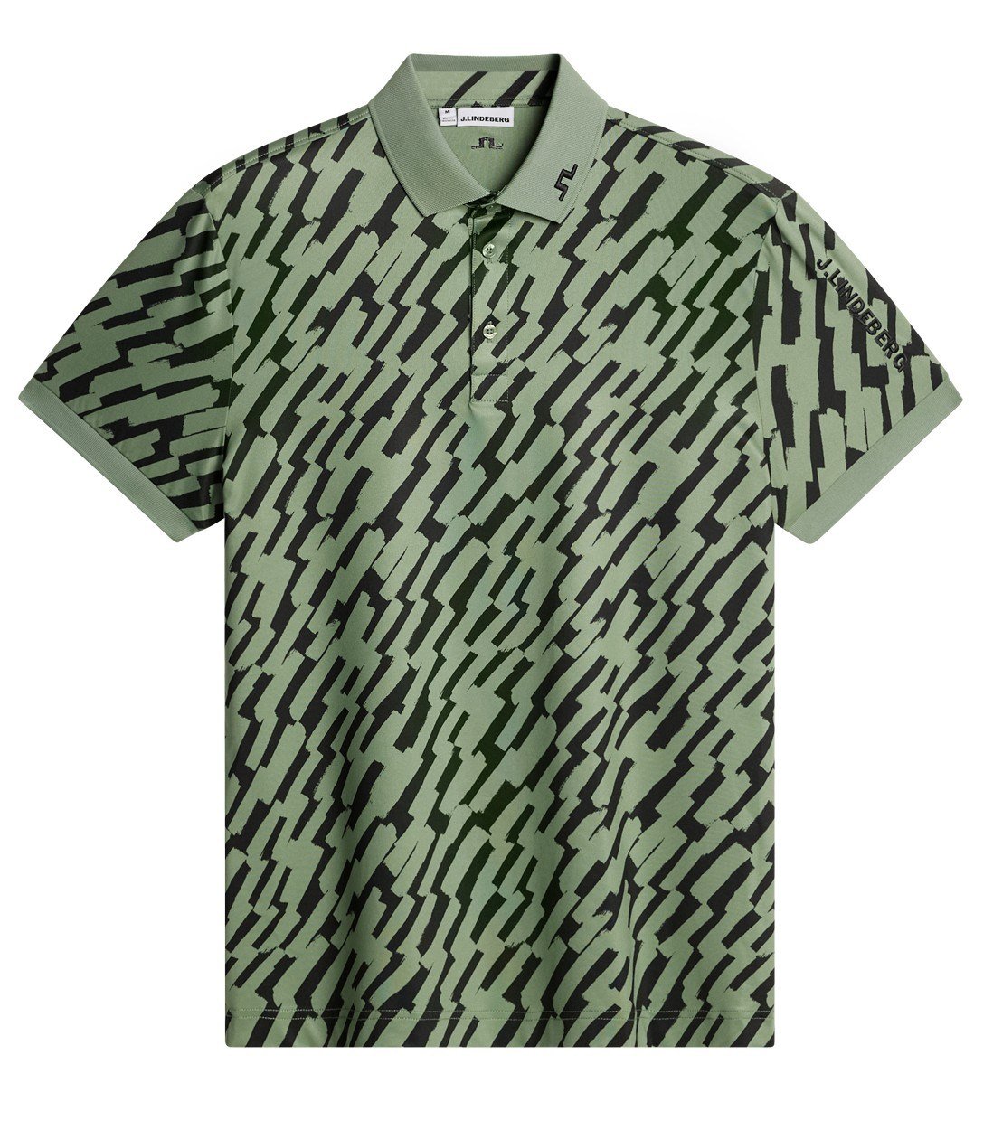 J.Lindeberg Tour Tech Print polo da uomo, oak green