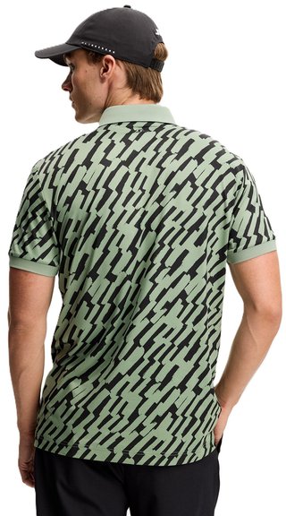 J.Lindeberg Tour Tech Print polo da uomo, oak green