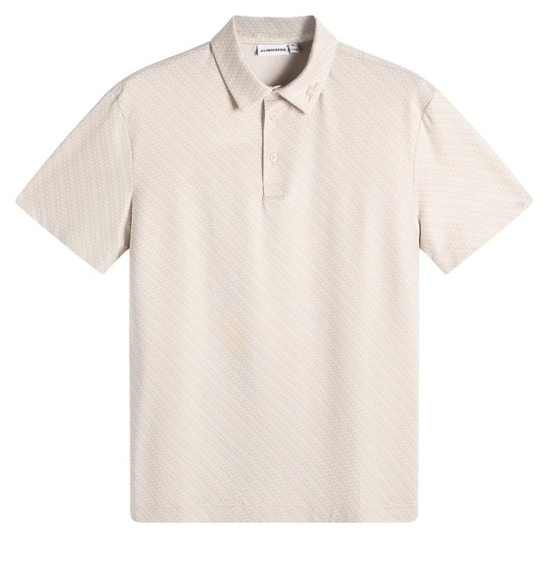 J.Lindeberg Tod Print polo da uomo, flight bridge moonbeam
