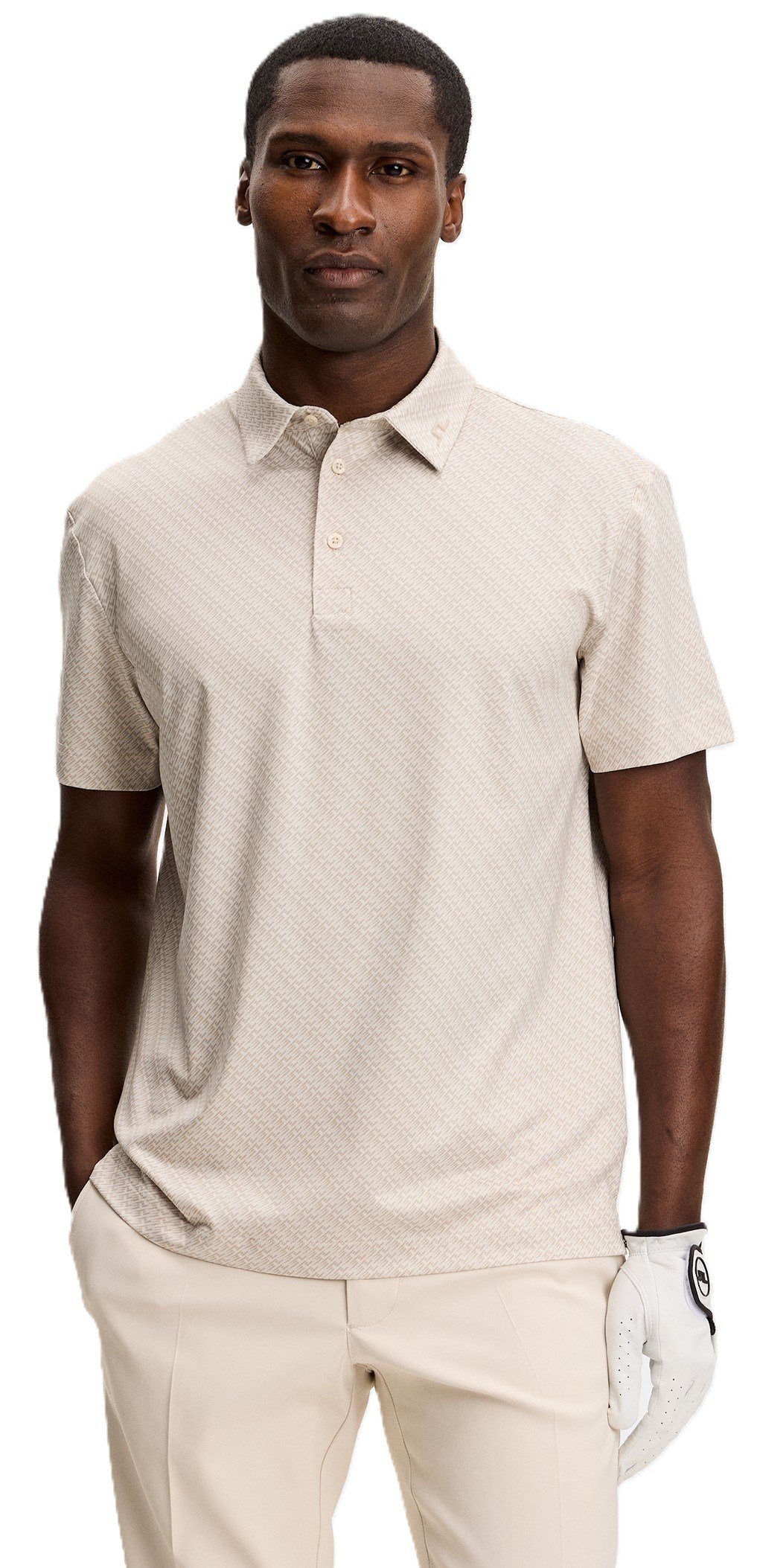 J.Lindeberg Tod Print polo da uomo, flight bridge moonbeam