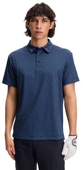 J.Lindeberg Tod Print polo uomo, flight bridge navy fed