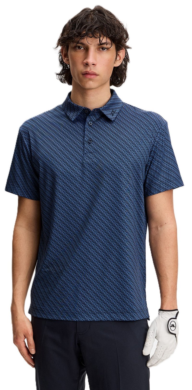 J.Lindeberg Tod Print polo uomo, flight bridge navy fed