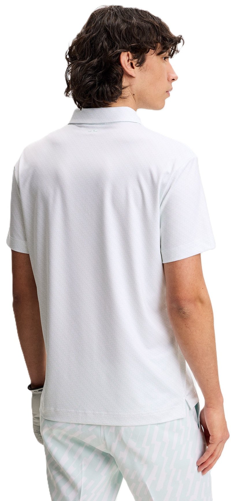 J.Lindeberg Tod Print polo da uomo, flight bridge white sky