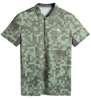 J.Lindeberg Dario Tour Print polo da uomo, tour 26 tonal green