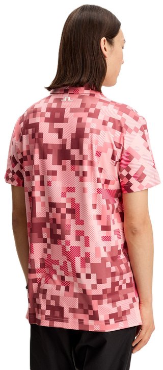J.Lindeberg Dario Tour Print polo da uomo, tour 26 pink
