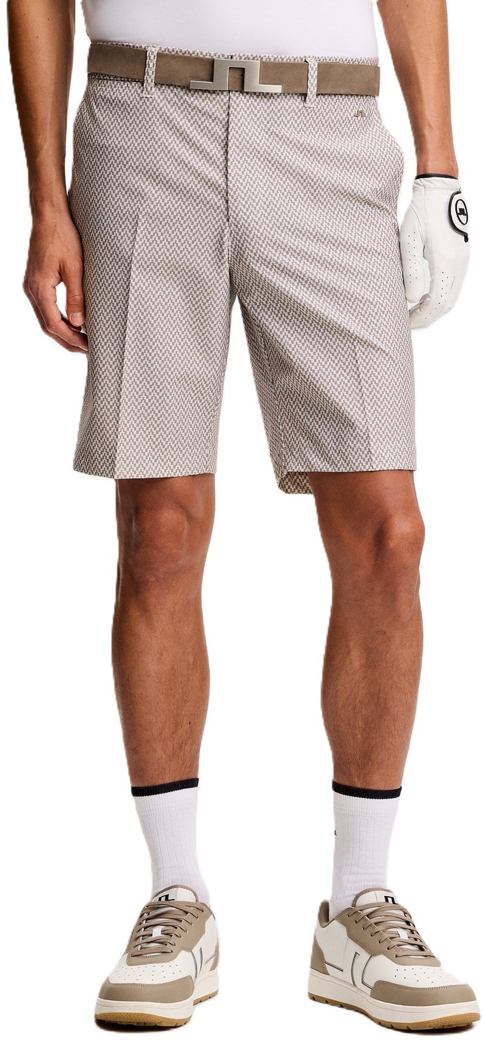 J.Lindeberg Eloy Print pantaloncini da uomo, bridge stack brindle
