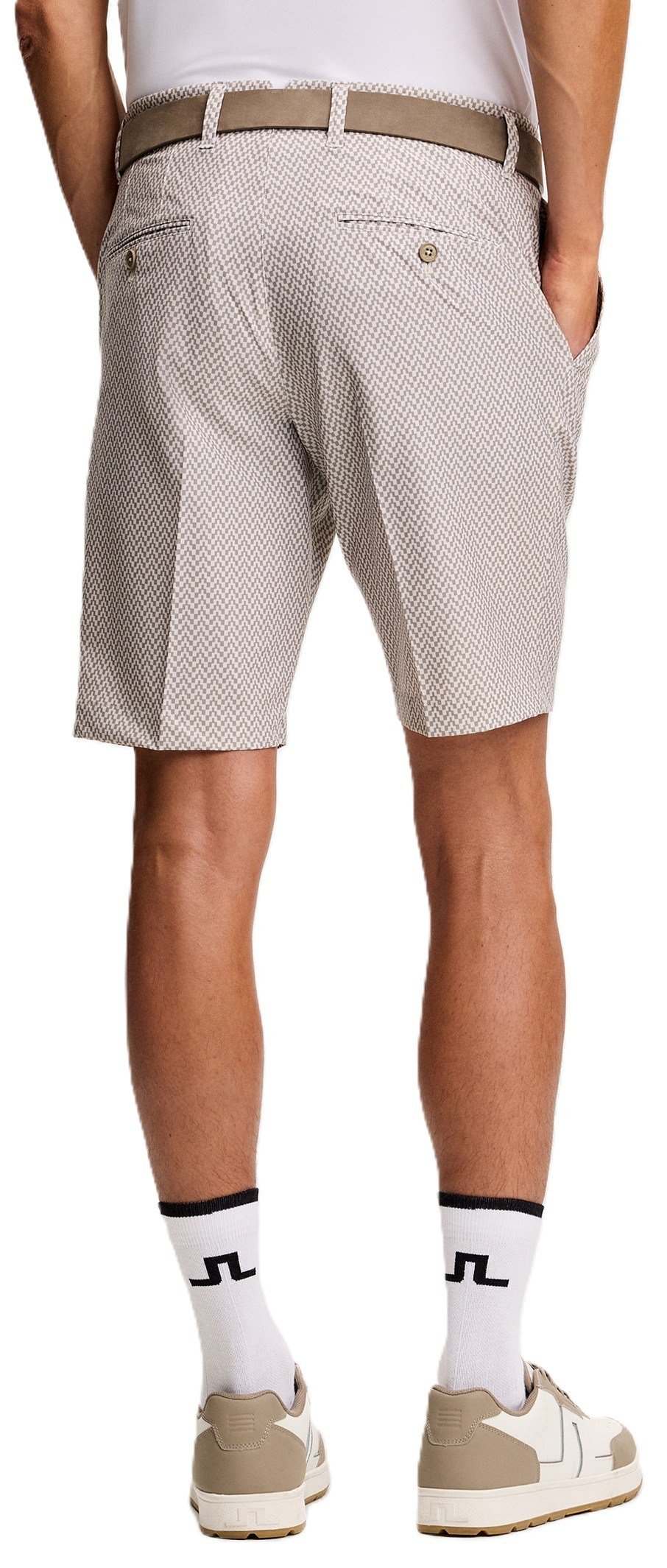 J.Lindeberg Eloy Print pantaloncini da uomo, bridge stack brindle