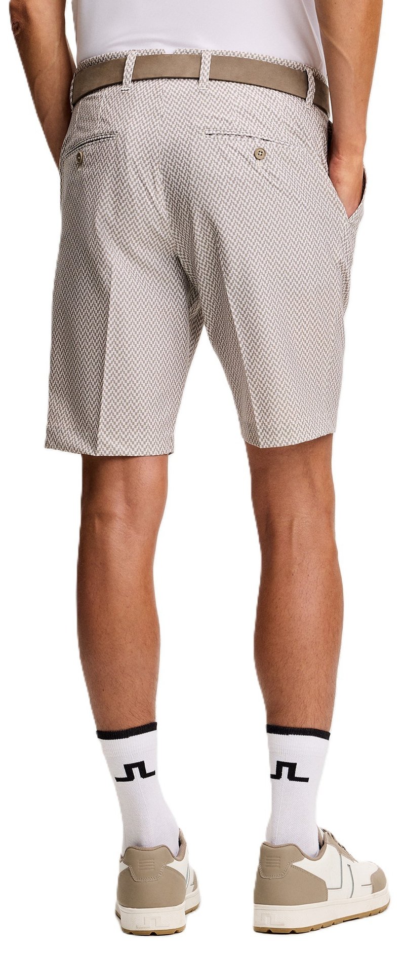 J.Lindeberg Eloy Print pantaloncini da uomo, bridge stack brindle