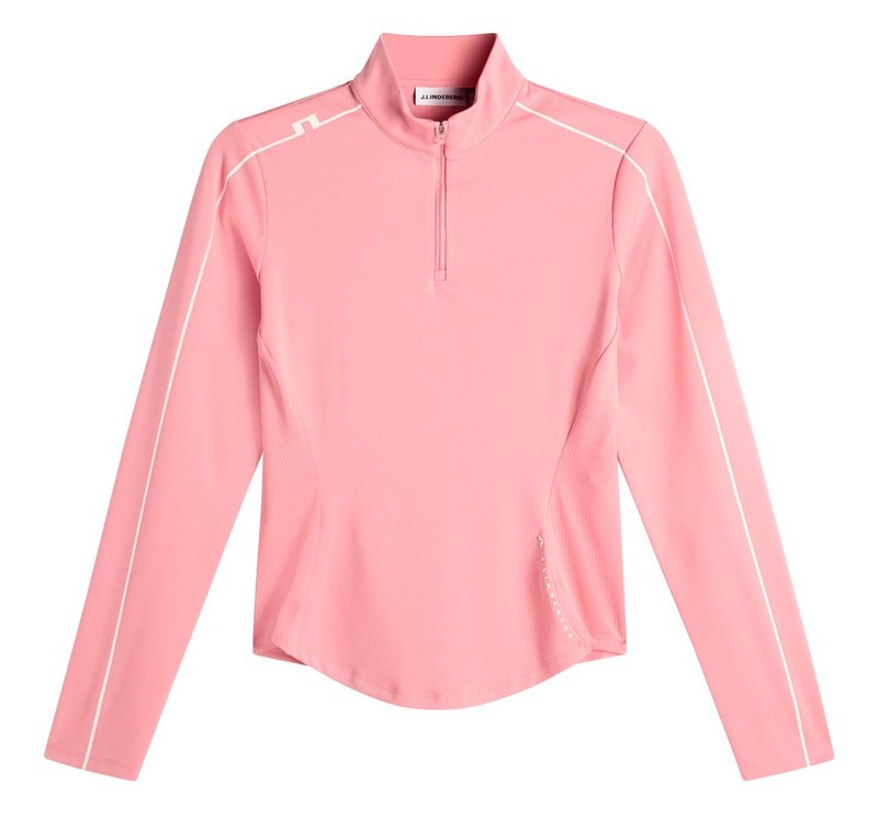 J.Lindeberg Adiola Quarter Zip Mid Layer felpa donna, flamingo plume