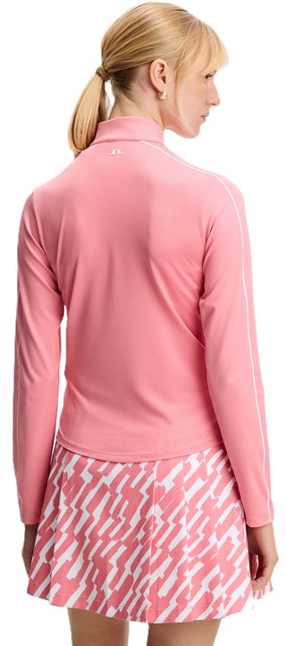 J.Lindeberg Adiola Quarter Zip Mid Layer felpa donna, flamingo plume