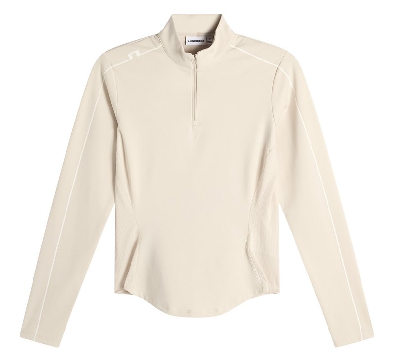 J.Lindeberg Adiola Quarter Zip Mid Layer felpa donna, moonbeam