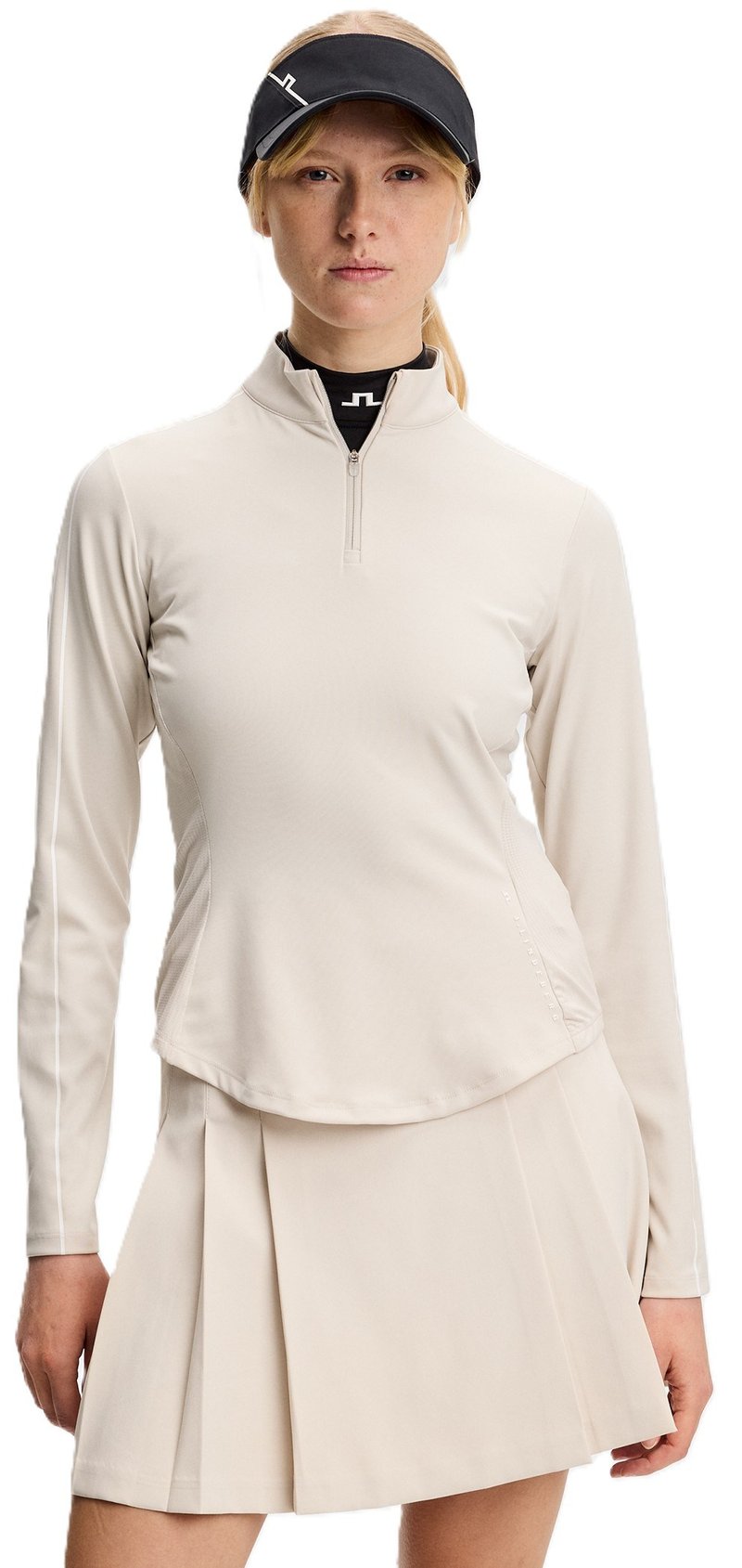 J.Lindeberg Adiola Quarter Zip Mid Layer felpa donna, moonbeam
