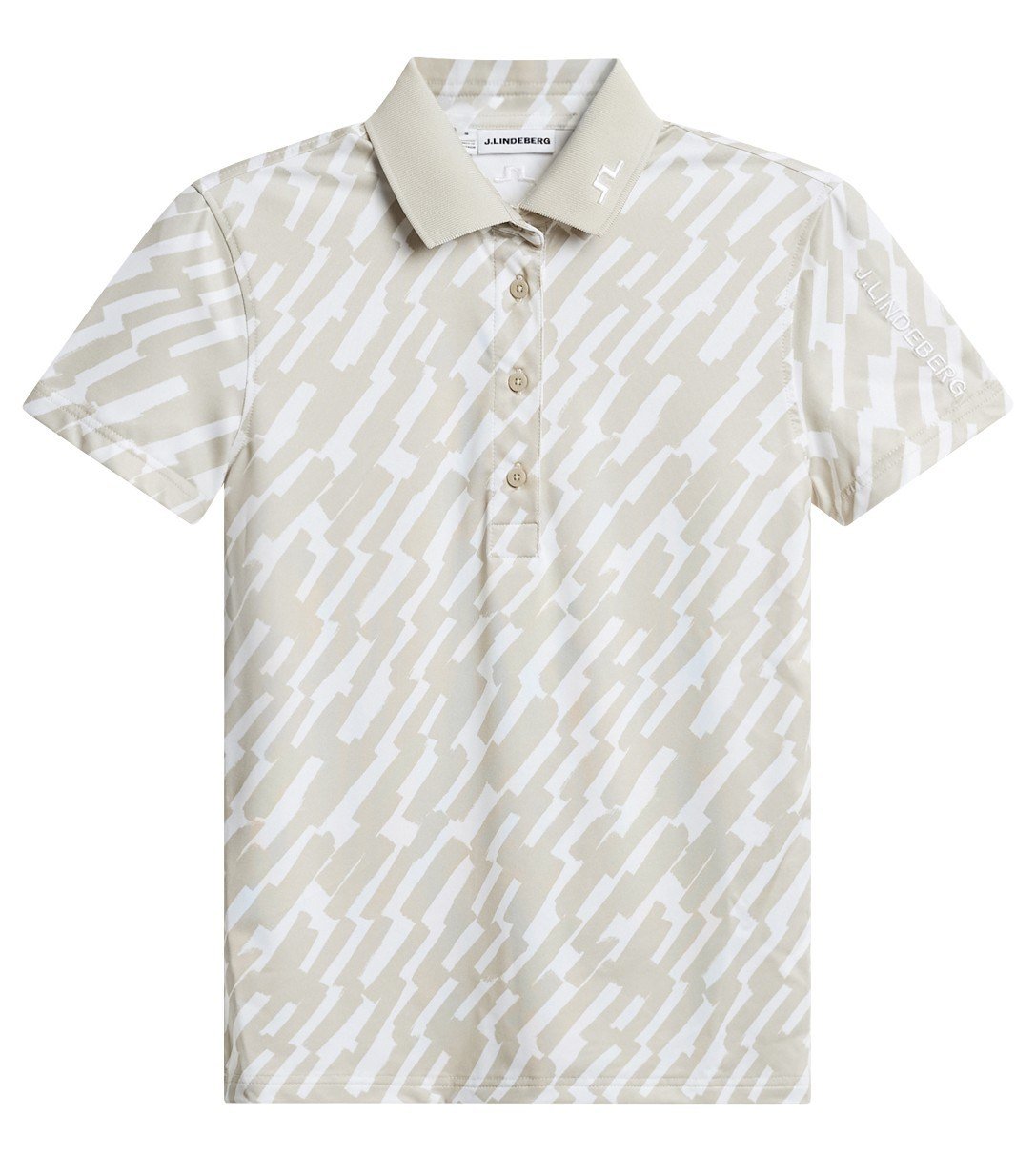 J.Lindeberg Tour Tech Print polo da donna, oak island fossil