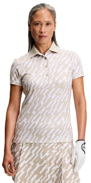 J.Lindeberg Tour Tech Print polo da donna, oak island fossil