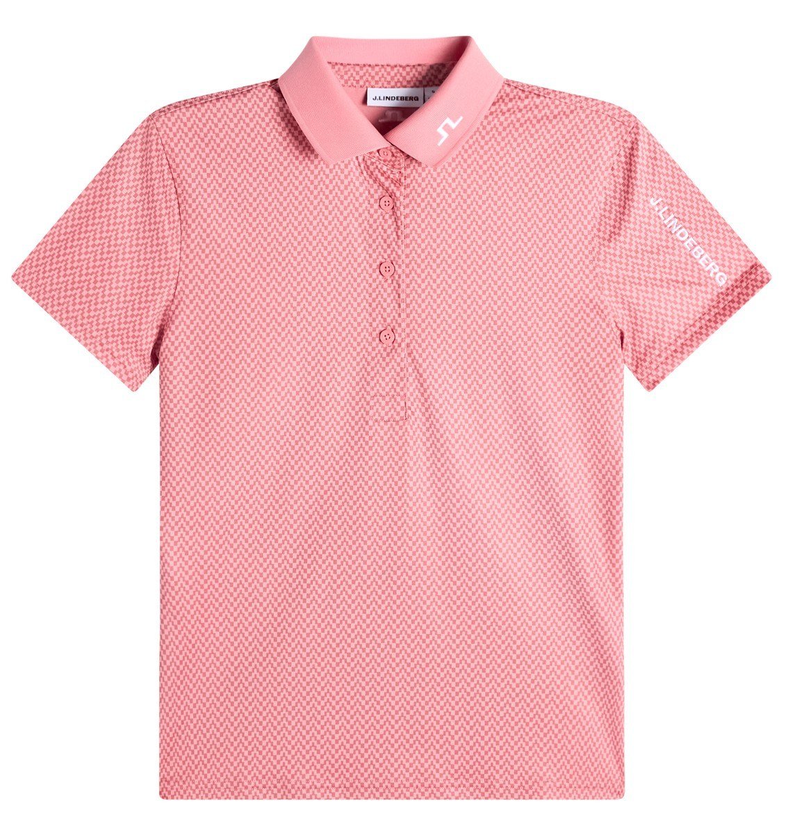 J.Lindeberg Tour Tech Print polo da donna, bridge stack rose