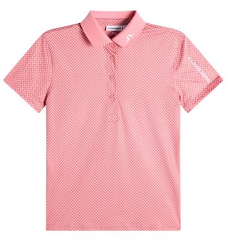 J.Lindeberg Tour Tech Print polo da donna, bridge stack rose