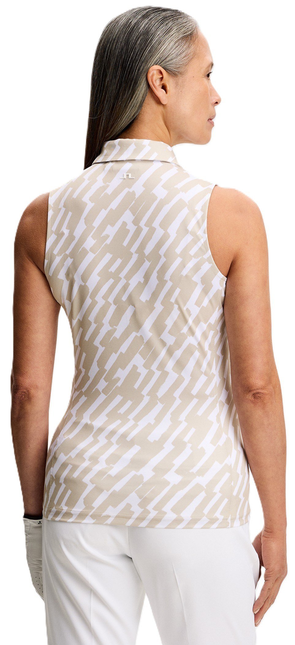 J.Lindeberg Dena Print Sleeveless polo donna, oak island fossil