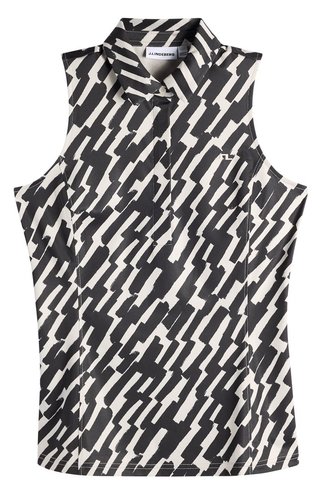 J.Lindeberg Dena Print Sleeveless polo donna, oak moonbeam