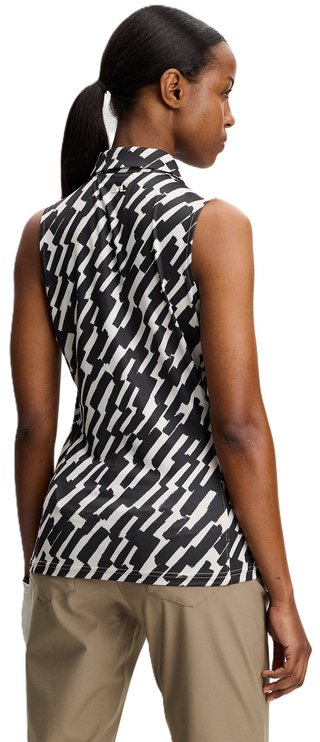 J.Lindeberg Dena Print Sleeveless polo donna, oak moonbeam