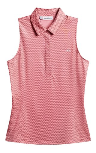 J.Lindeberg Dena Print Sleeveless polo da donna, bridge stack rose