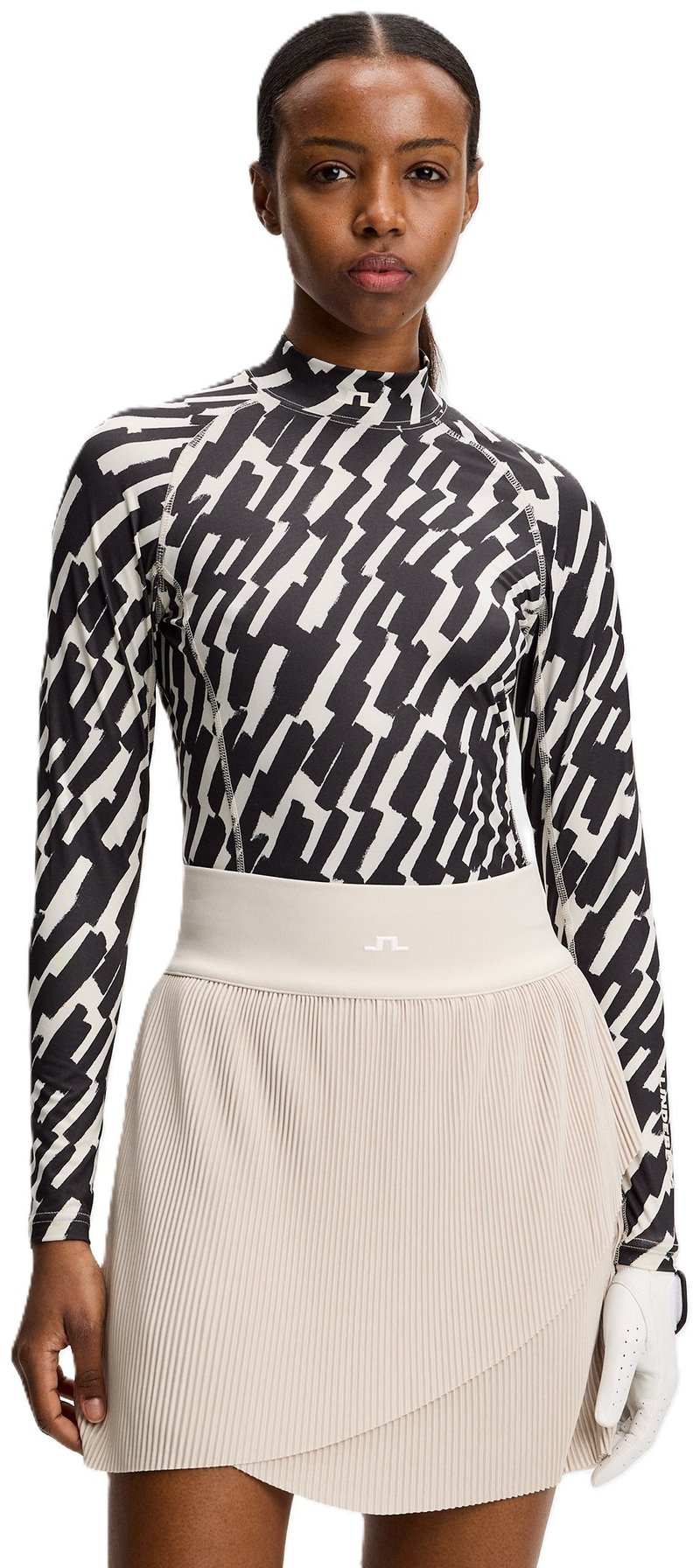 J.Lindeberg Ella Print Compression top da donna, oak moonbeam