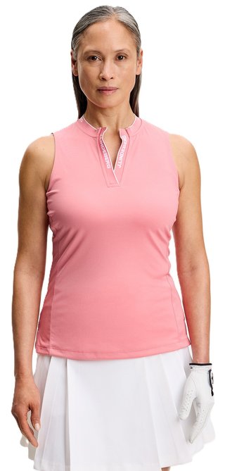 J.Lindeberg Leya Sleeveless polo da donna, flamingo plume