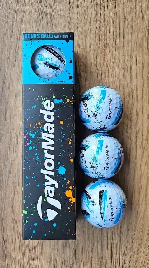 TaylorMade SpeedSoft Ink palline da golf, mix colori (blu, verde, arancione, rosa)