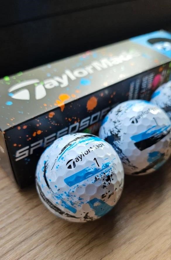TaylorMade SpeedSoft Ink palline da golf, mix colori (blu, verde, arancione, rosa)