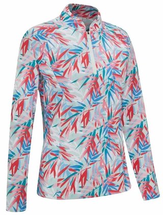 PING Arwen Printed Longsleeve polo da donna, tropic retreat