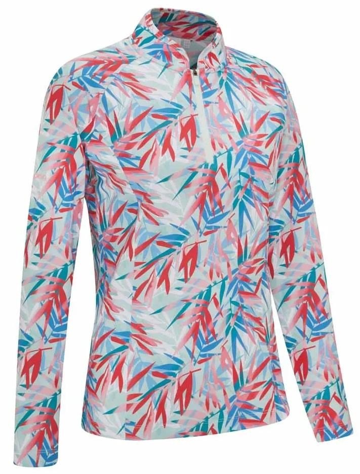 PING Arwen Printed Longsleeve polo da donna, tropic retreat