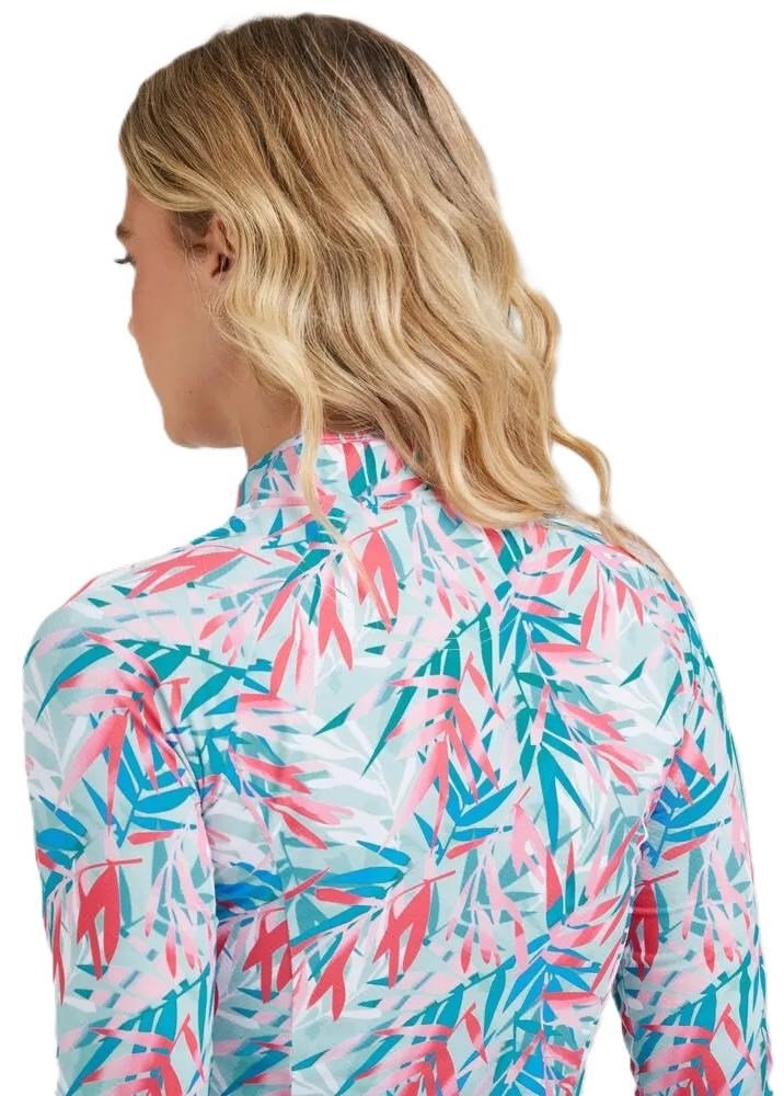 PING Arwen Printed Longsleeve polo da donna, tropic retreat