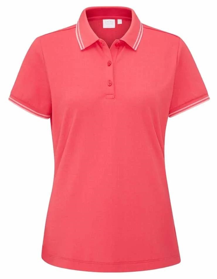 PING Viviana Tipped polo da donna, paradise pink