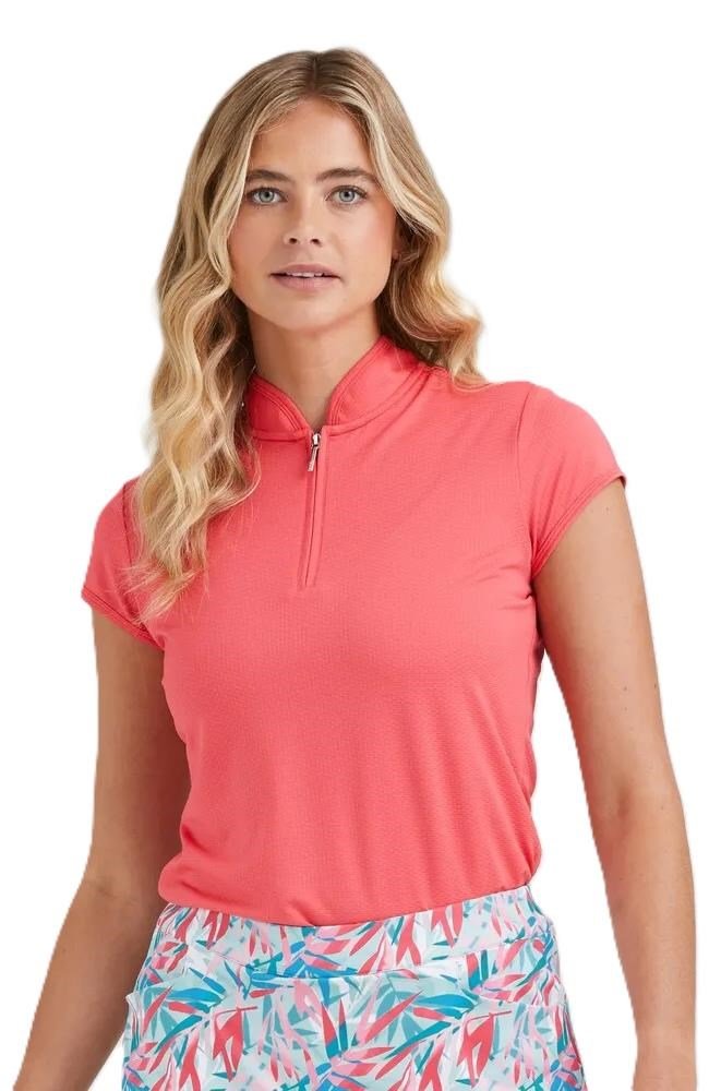 PING Evetta Jacquard polo da donna, paradise pink