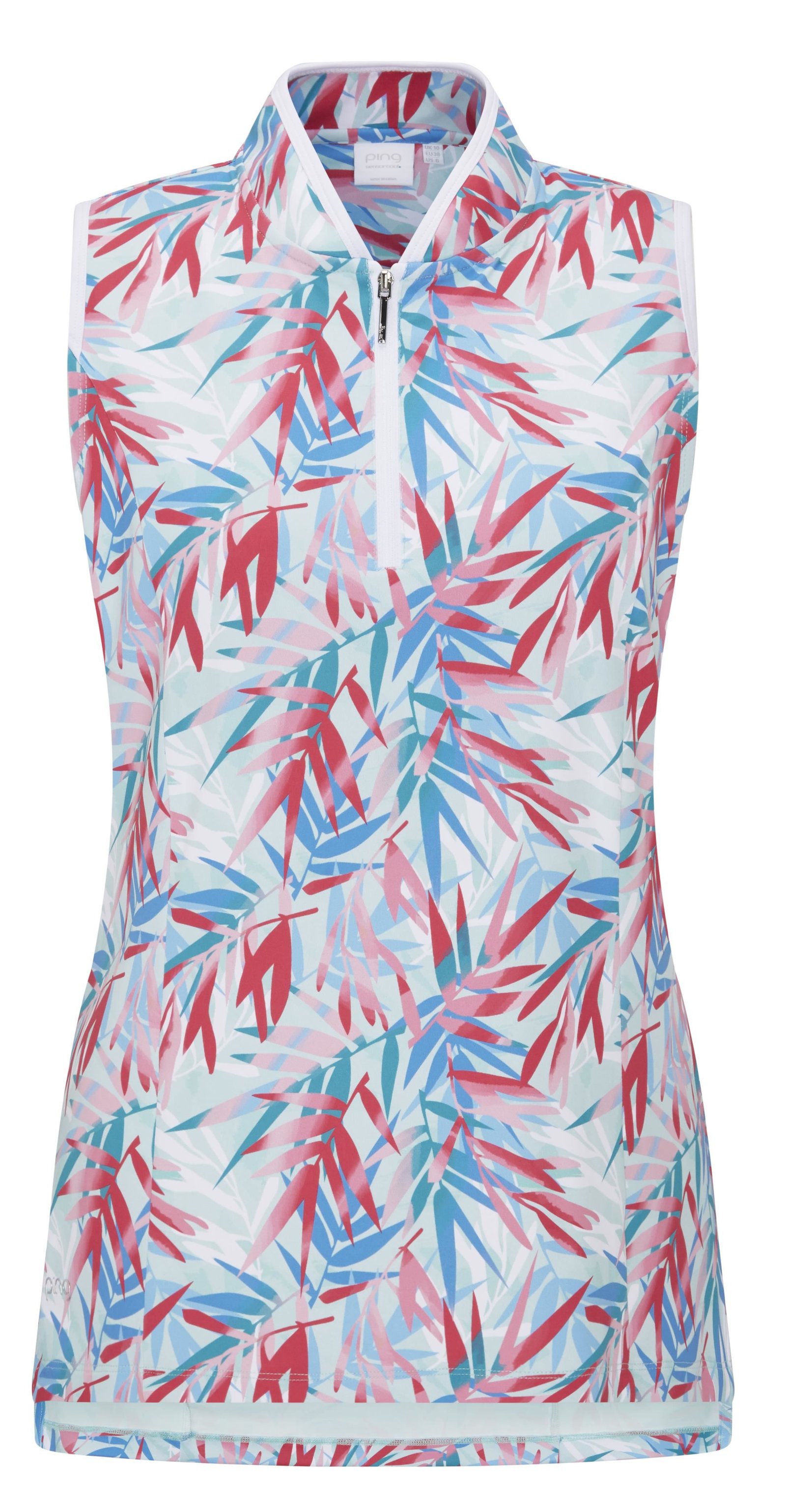 PING Penola Printed Sleeveless polo da donna, tropic retreat