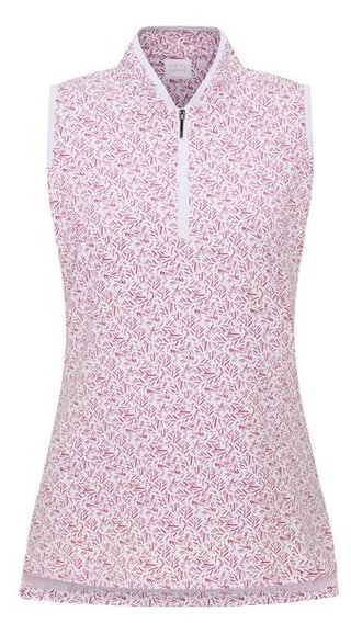 PING Penola Printed Sleeveless polo da donna, fuchsia foliage