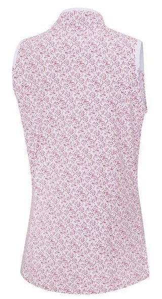 PING Penola Printed Sleeveless polo da donna, fuchsia foliage